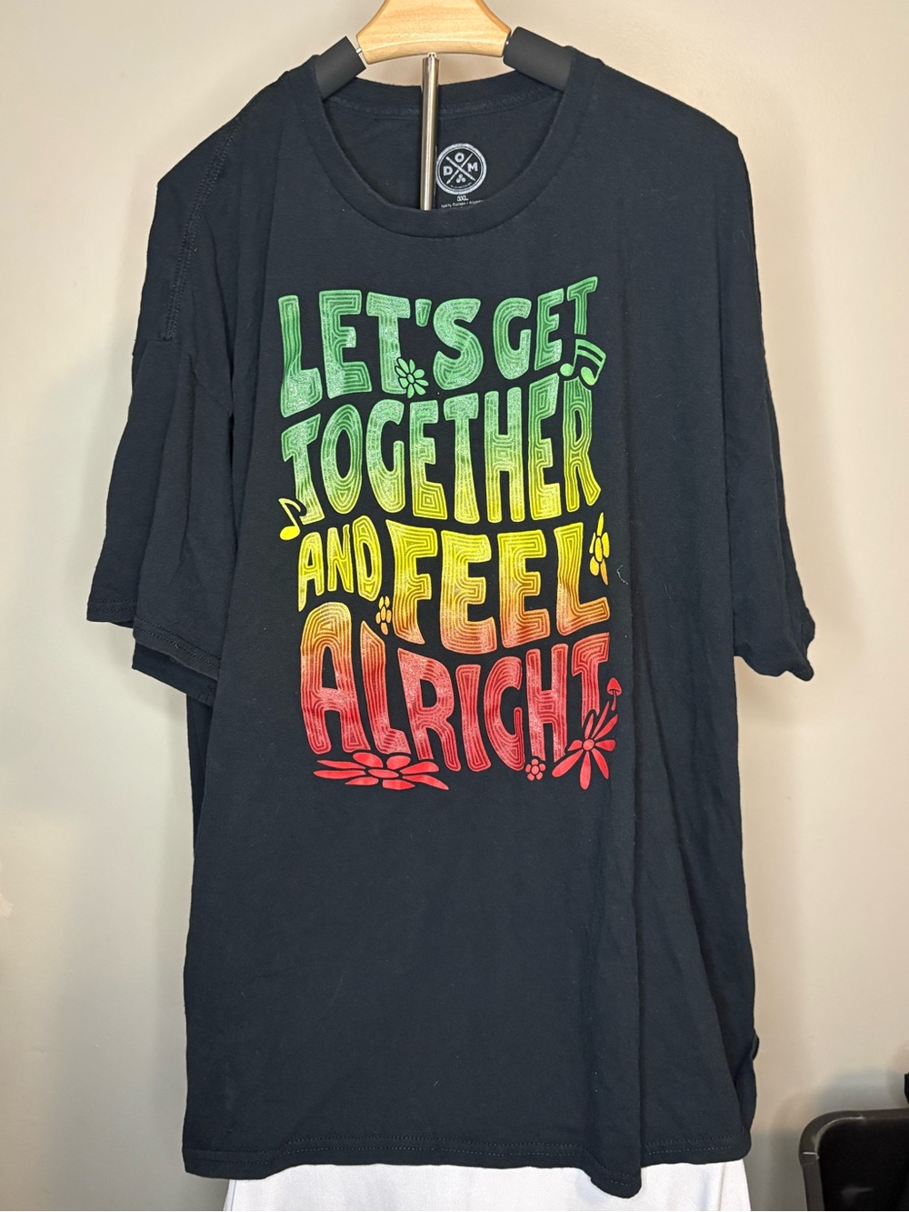 Let’s Get Together and Feel Alright Bob Marley Graphic Tee - Black